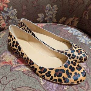 J Crew Leopard Ballet Flats - 8M